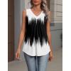 image:imageZeagoo Womens Tank Tops Summer Sleeveless Loose Fit Tops V Neck Pleated Shirts Basic Tees Dressy Casual Trendy ClothesJb204black and White