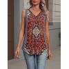 image:imageZeagoo Womens Tank Tops Summer Sleeveless Loose Fit Tops V Neck Pleated Shirts Basic Tees Dressy Casual Trendy ClothesMz870red Print