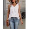 image:imageZeagoo Womens Tank Tops Summer Sleeveless Loose Fit Tops V Neck Pleated Shirts Basic Tees Dressy Casual Trendy ClothesWhite