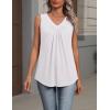 image:imageZeagoo Womens Tank Tops Summer Sleeveless Loose Fit Tops V Neck Pleated Shirts Basic Tees Dressy Casual Trendy ClothesWhite