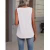 image:imageZeagoo Womens Tank Tops Summer Sleeveless Loose Fit Tops V Neck Pleated Shirts Basic Tees Dressy Casual Trendy ClothesWhite