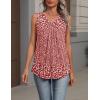 image:imageZeagoo Womens Tank Tops Summer Sleeveless Loose Fit Tops V Neck Pleated Shirts Basic Tees Dressy Casual Trendy ClothesXh555red Floral Fragments