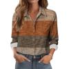 image:imageZeagoo Button Down Shirts for Women Dressy Floral Printed Long Sleeve Blouse Business Casual Work TopsJh398