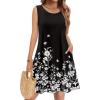 image:imageZeagoo Summer Dresses for Women 2026 Sleeveless Casual Floral Tshirt Sundress with Pockets Loose Tank Beach Dress01black Floral
