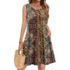 image:imageZeagoo Summer Dresses for Women 2026 Sleeveless Casual Floral Tshirt Sundress with Pockets Loose Tank Beach DressEthnic Print