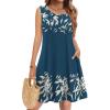 image:imageZeagoo Summer Dresses for Women 2026 Sleeveless Casual Floral Tshirt Sundress with Pockets Loose Tank Beach DressNavy Blue Print