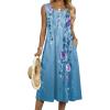 image:imageZeagoo Summer Dresses for Women Flowy Aline Casual Midi Tank Dress Beach Boho Vacation Sundresses Shift Dress with Pockets01 Blue Floral