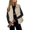 image:imageZeagoo Women Puffer Vest Lightweight Stand Collar Sleeveless Winter Warm Zip Up Padded Outerwear Jackets with Pockets SXXLBeige