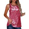 image:imageZeagoo Womens Sleeveless Sparkle Shimmer Camisole Vest Glitter Sequin Tank TopsRose Red