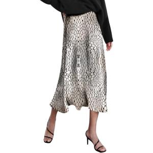 image:imageZeagoo Skirts for Women High Waist Skirt Elegant Midi Skirt SatinAn445
