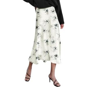 image:imageZeagoo Skirts for Women High Waist Skirt Elegant Midi Skirt SatinDh1018