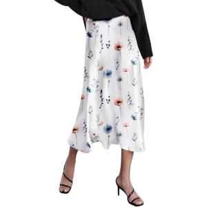 image:imageZeagoo Skirts for Women High Waist Skirt Elegant Midi Skirt SatinDh590
