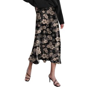 image:imageZeagoo Skirts for Women High Waist Skirt Elegant Midi Skirt SatinSf209