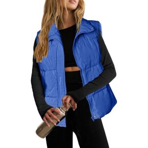 image:imageZeagoo Women Puffer Vest Lightweight Stand Collar Sleeveless Winter Warm Zip Up Padded Outerwear Jackets with Pockets SXXLSky Blue