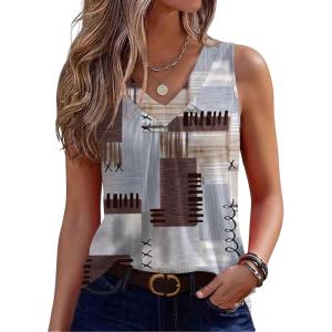 image:imageZeagoo Womens Tank Tops Summer Sleeveless Loose Fit Tops V Neck Pleated Shirts Basic Tees Dressy Casual Trendy ClothesJh609mixed Color