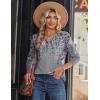 image:imageZeagoo Long Sleeve Shirts for Women Casual V Neck Fall Tops Dressy Summer Work Blouses ClothesFloral Grey
