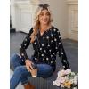 image:imageZeagoo Long Sleeve Shirts for Women Casual V Neck Fall Tops Dressy Summer Work Blouses ClothesGeometry Black