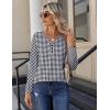 image:imageZeagoo Long Sleeve Shirts for Women Casual V Neck Fall Tops Dressy Summer Work Blouses ClothesHoundstooth