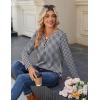 image:imageZeagoo Long Sleeve Shirts for Women Casual V Neck Fall Tops Dressy Summer Work Blouses ClothesHoundstooth