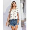 image:imageZeagoo Satin Blouse for Women Business Casual Outfit Short Sleeve Tops Crewneck Tshirt Silk Shirt Summer ClothesFloral Beige 1018
