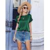 image:imageZeagoo Satin Blouse for Women Business Casual Outfit Short Sleeve Tops Crewneck Tshirt Silk Shirt Summer ClothesGreen