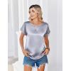 image:imageZeagoo Satin Blouse for Women Business Casual Outfit Short Sleeve Tops Crewneck Tshirt Silk Shirt Summer ClothesLight Grey