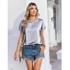 image:imageZeagoo Satin Blouse for Women Business Casual Outfit Short Sleeve Tops Crewneck Tshirt Silk Shirt Summer ClothesLight Grey