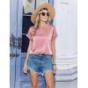 image:imageZeagoo Satin Blouse for Women Business Casual Outfit Short Sleeve Tops Crewneck Tshirt Silk Shirt Summer ClothesPink