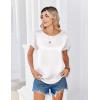 image:imageZeagoo Satin Blouse for Women Business Casual Outfit Short Sleeve Tops Crewneck Tshirt Silk Shirt Summer ClothesWhite