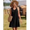 image:imageZeagoo Summer Dresses for Women 2026 Sleeveless Dress V Neck Tank Dress Pleated Floral Tshirt Sundresses with PocketsBlack