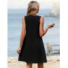 image:imageZeagoo Summer Dresses for Women 2026 Sleeveless Dress V Neck Tank Dress Pleated Floral Tshirt Sundresses with PocketsBlack