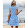 image:imageZeagoo Summer Dresses for Women 2026 Sleeveless Dress V Neck Tank Dress Pleated Floral Tshirt Sundresses with PocketsBlue Floral