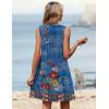 image:imageZeagoo Summer Dresses for Women 2026 Sleeveless Dress V Neck Tank Dress Pleated Floral Tshirt Sundresses with PocketsBlue Floral Print