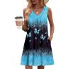 image:imageZeagoo Summer Dresses for Women 2026 Sleeveless Dress V Neck Tank Dress Pleated Floral Tshirt Sundresses with PocketsButterflyprinted