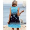 image:imageZeagoo Summer Dresses for Women 2026 Sleeveless Dress V Neck Tank Dress Pleated Floral Tshirt Sundresses with PocketsButterflyprinted