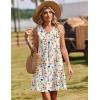image:imageZeagoo Summer Dresses for Women 2026 Sleeveless Dress V Neck Tank Dress Pleated Floral Tshirt Sundresses with PocketsFloral3