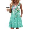 image:imageZeagoo Summer Dresses for Women 2026 Sleeveless Dress V Neck Tank Dress Pleated Floral Tshirt Sundresses with PocketsFloral6