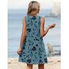 image:imageZeagoo Summer Dresses for Women 2026 Sleeveless Dress V Neck Tank Dress Pleated Floral Tshirt Sundresses with PocketsFloralleaf