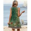 image:imageZeagoo Summer Dresses for Women 2026 Sleeveless Dress V Neck Tank Dress Pleated Floral Tshirt Sundresses with PocketsGreen Floral