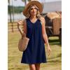 image:imageZeagoo Summer Dresses for Women 2026 Sleeveless Dress V Neck Tank Dress Pleated Floral Tshirt Sundresses with PocketsNavy Blue