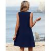 image:imageZeagoo Summer Dresses for Women 2026 Sleeveless Dress V Neck Tank Dress Pleated Floral Tshirt Sundresses with PocketsNavy Blue