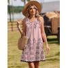 image:imageZeagoo Summer Dresses for Women 2026 Sleeveless Dress V Neck Tank Dress Pleated Floral Tshirt Sundresses with PocketsPink Print