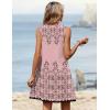 image:imageZeagoo Summer Dresses for Women 2026 Sleeveless Dress V Neck Tank Dress Pleated Floral Tshirt Sundresses with PocketsPink Print