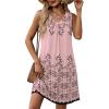 image:imageZeagoo Summer Dresses for Women 2026 Sleeveless Dress V Neck Tank Dress Pleated Floral Tshirt Sundresses with PocketsPink Print