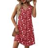 image:imageZeagoo Summer Dresses for Women 2026 Sleeveless Dress V Neck Tank Dress Pleated Floral Tshirt Sundresses with PocketsRedfloral