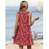 image:imageZeagoo Summer Dresses for Women 2026 Sleeveless Dress V Neck Tank Dress Pleated Floral Tshirt Sundresses with PocketsRedfloral