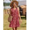 image:imageZeagoo Summer Dresses for Women 2026 Sleeveless Dress V Neck Tank Dress Pleated Floral Tshirt Sundresses with PocketsRedfloral