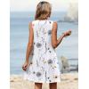 image:imageZeagoo Summer Dresses for Women 2026 Sleeveless Dress V Neck Tank Dress Pleated Floral Tshirt Sundresses with PocketsWhite Floral