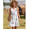 image:imageZeagoo Summer Dresses for Women 2026 Sleeveless Dress V Neck Tank Dress Pleated Floral Tshirt Sundresses with PocketsWhite Floral