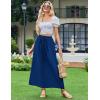 image:imageZeagoo Womens 2026 Boho Floral Skirt Casual Elastic High Waist Maxi Skirts Flowy A Line Beach Long Skirt with Side PocketsBlue Color